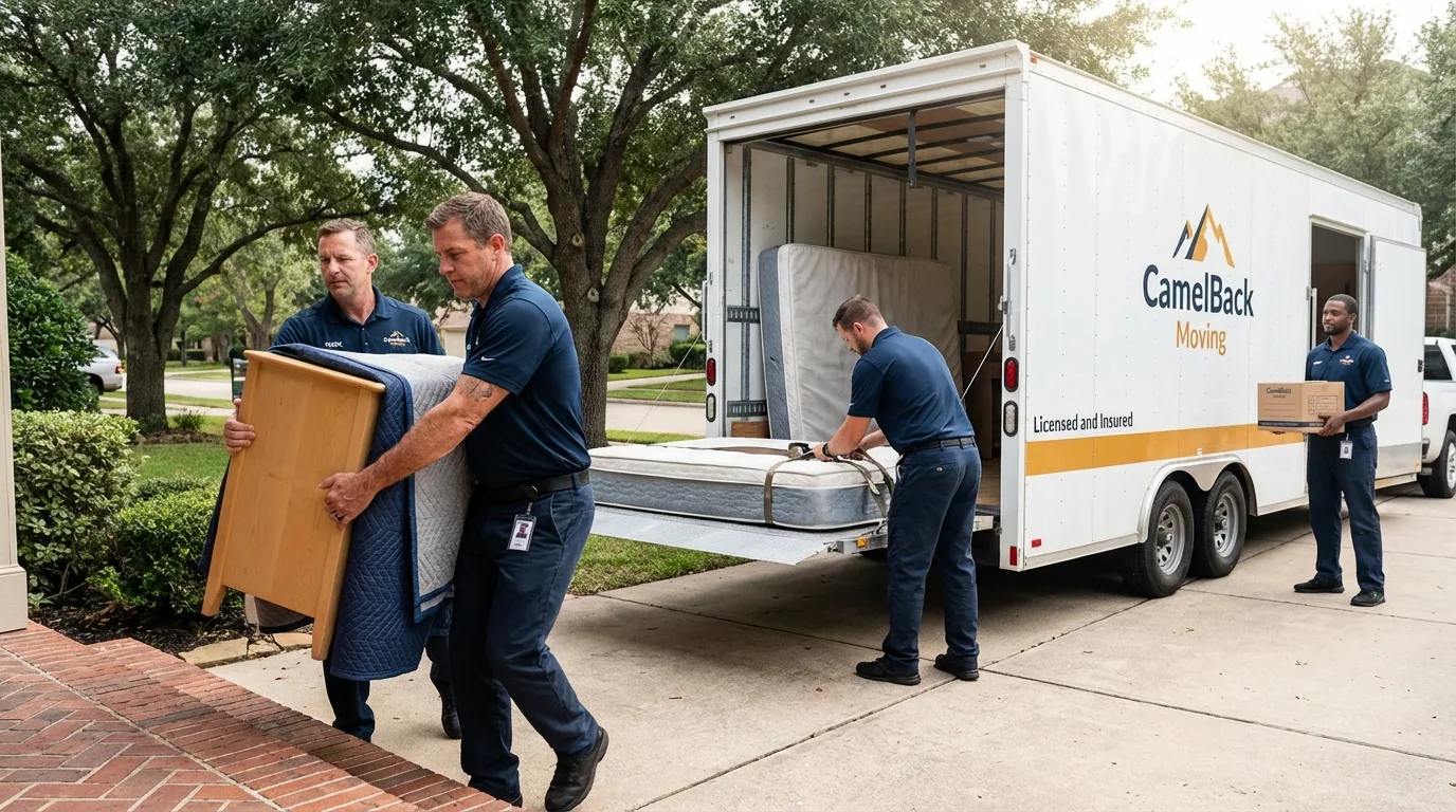 Crew loading residential truck for cross-state move from Kennett, MO