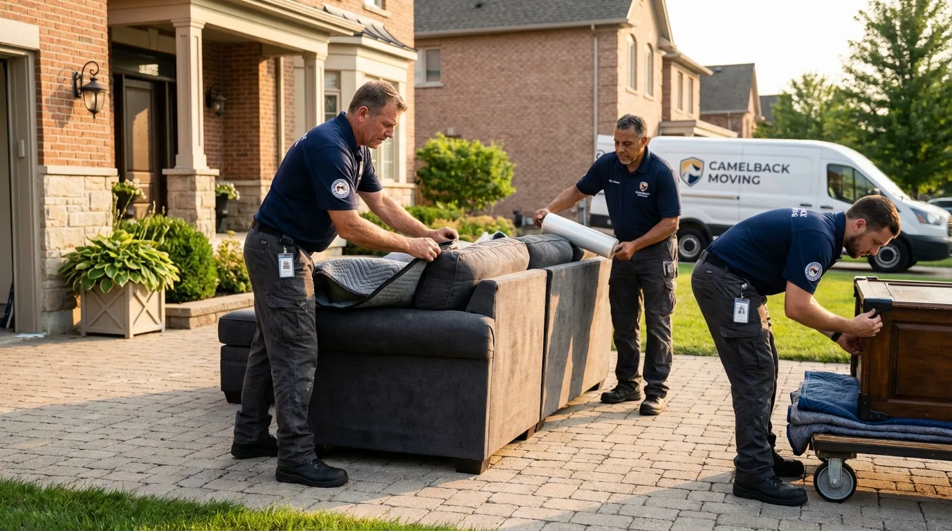 Large estate moving crew wrapping furniture in Kennett, MO
